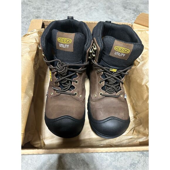 KEEN Independence 6" Waterproof Work Boots Dark Earth Black Men's 10 - Picture 4 of 7
